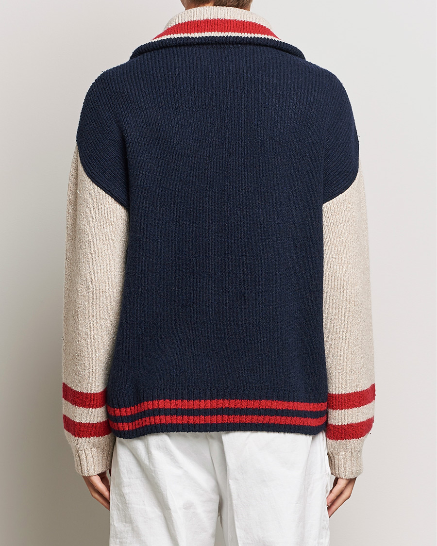 Hombres | Jerséis y prendas de punto | GANT | Wool Neps Letter Half Zip Evening Blue