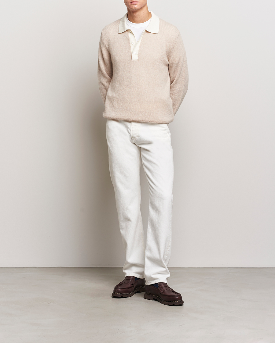 Hombres | Jerséis y prendas de punto | GANT | Mohair Knitted Polo Soft Oat