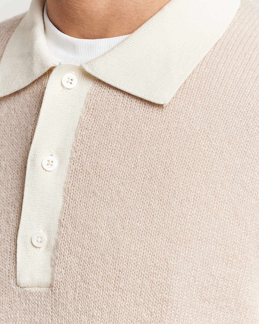Hombres | Jerséis y prendas de punto | GANT | Mohair Knitted Polo Soft Oat