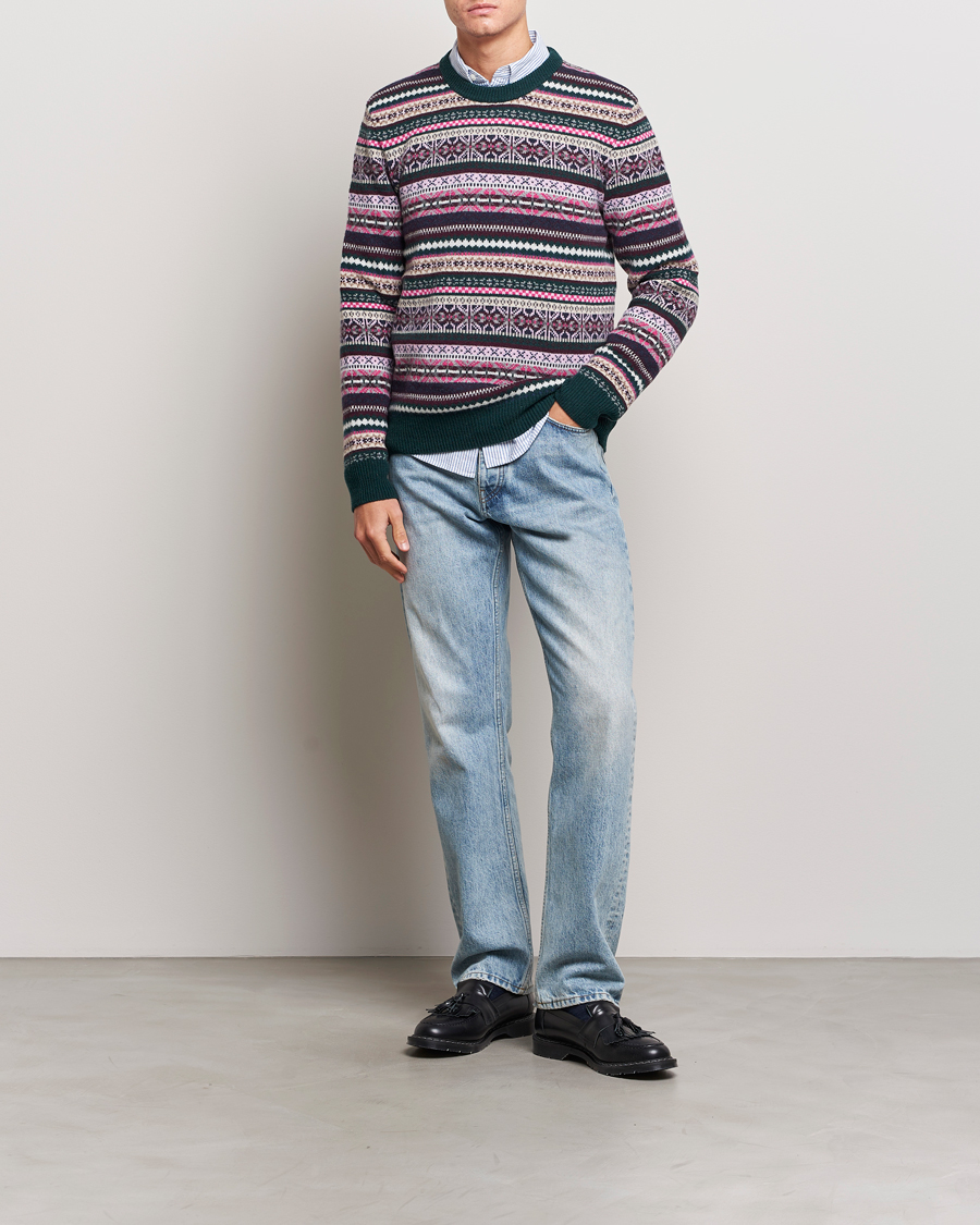 Hombres | Jerséis y prendas de punto | GANT | Wool Fairisle Sweater Tartan Green