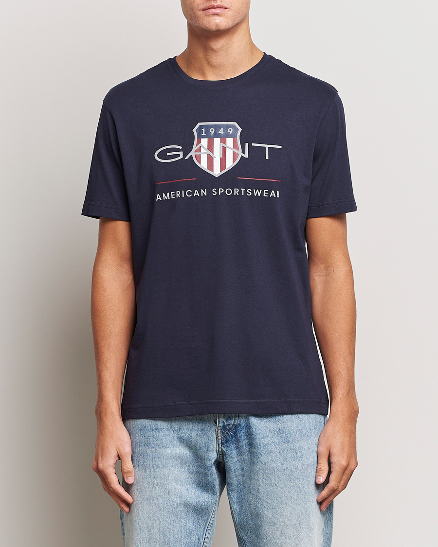 Hombres | Preppy Authentic | GANT | Archive Shield Logo T-Shirt Evening Blue