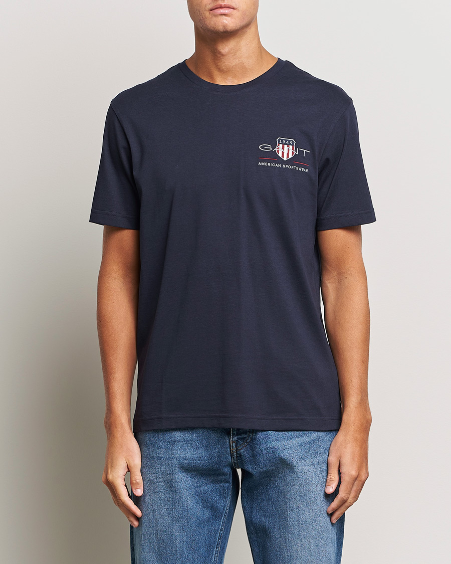 Hombres | Rebajas ropa | GANT | Archive Shield Small Logo T-Shirt Evening Blue