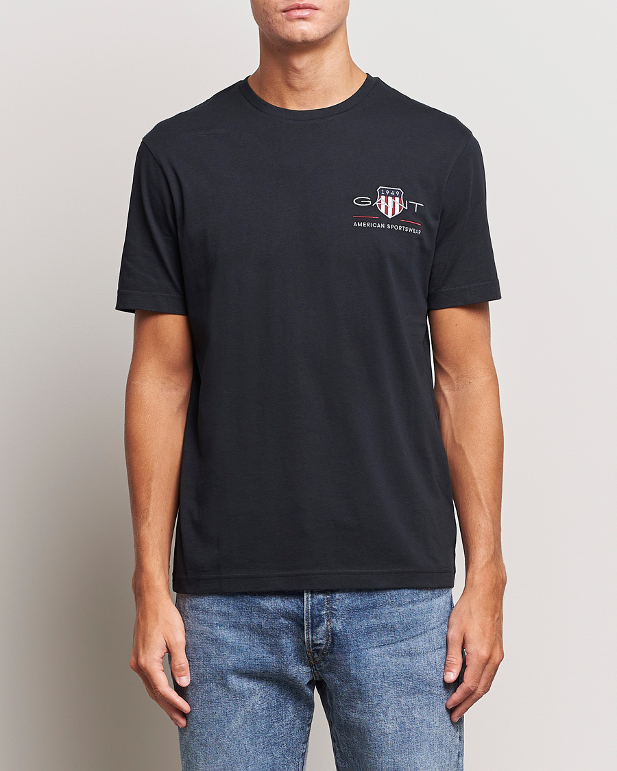 Hombres | Camisetas de manga corta | GANT | Archive Shield Small Logo T-Shirt Black