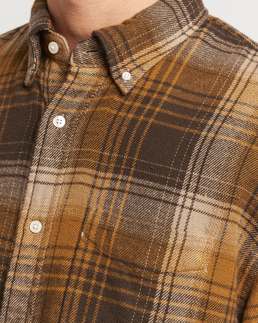 Hombres | Camisas | Gant | Relaxed Fit Heavy Flannel Checked Shirt Woody Brown