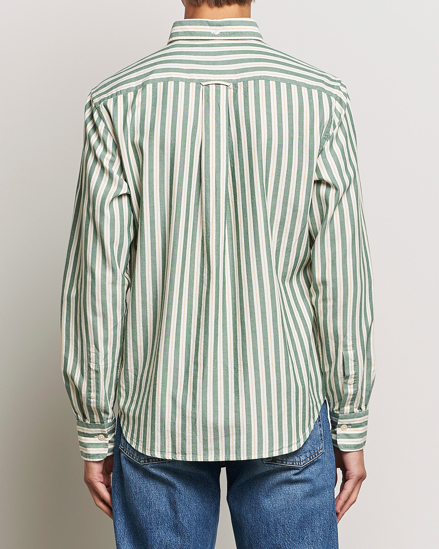 Hombres | Camisas | GANT | Regular Fit Archive Oxford Striped Shirt Forest Green