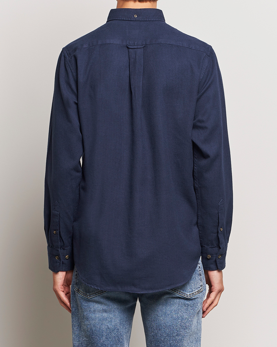 Hombres | Camisas | GANT | Regular Fit Herringbone Flannel Shirt Marine