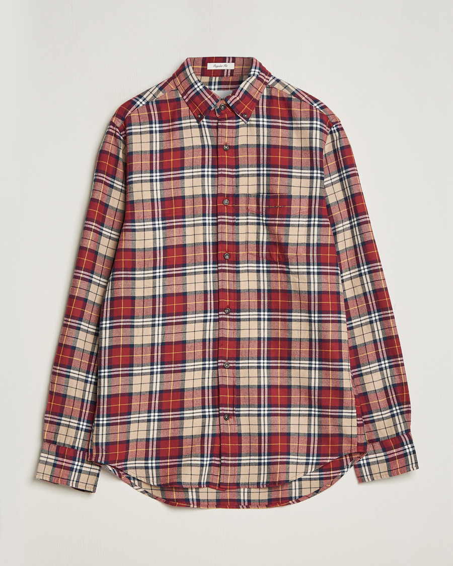 Hombres | Camisas | Gant | Regular Fit Flannel Checked Shirt Plumped Red