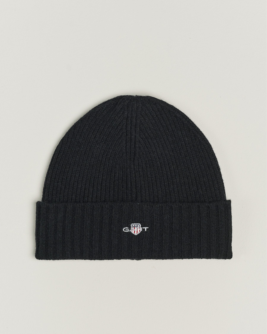 Hombres | Gorros | Gant | Wool Lined Beanie Black