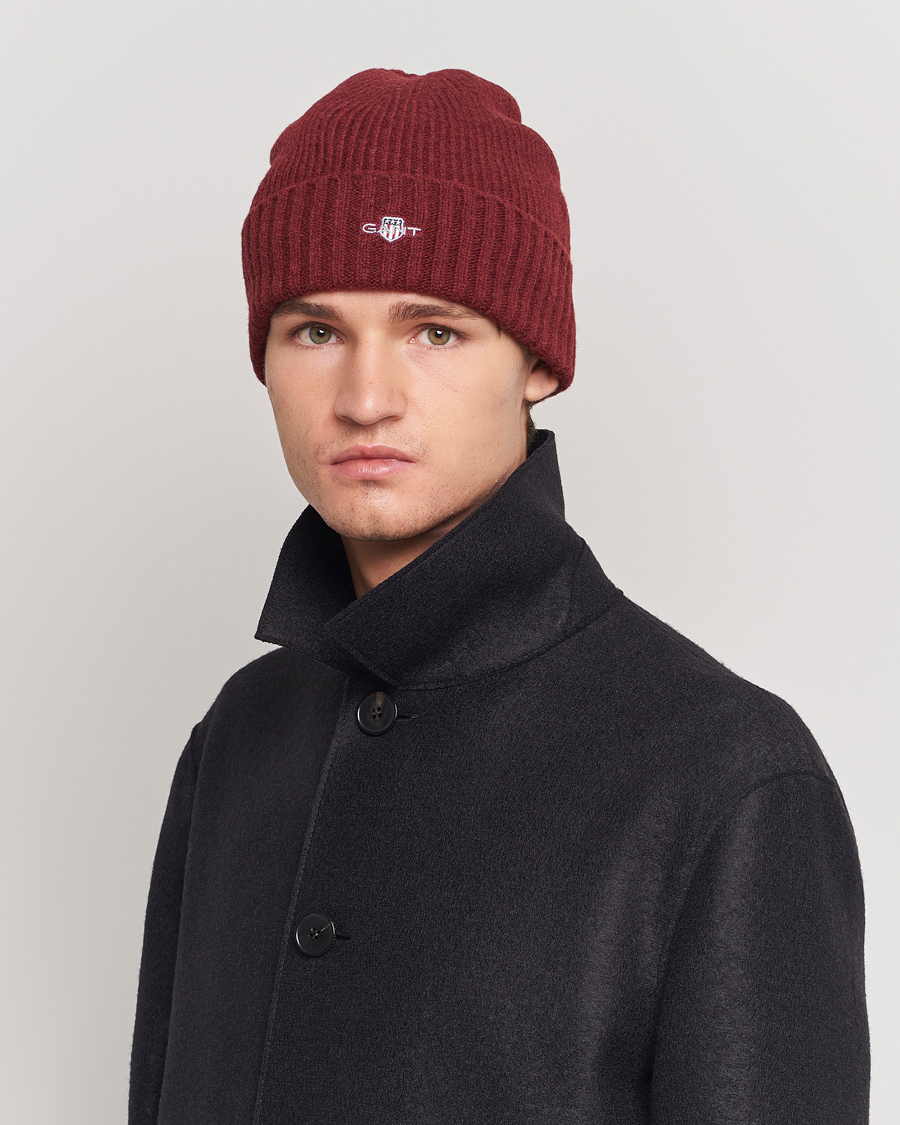 Hombres |  | GANT | Wool Lined Beanie Plumped Red