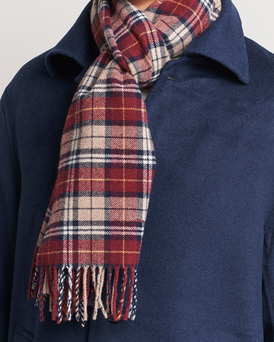 Hombres |  | GANT | Wool Multi Checked Scarf Plumped Red