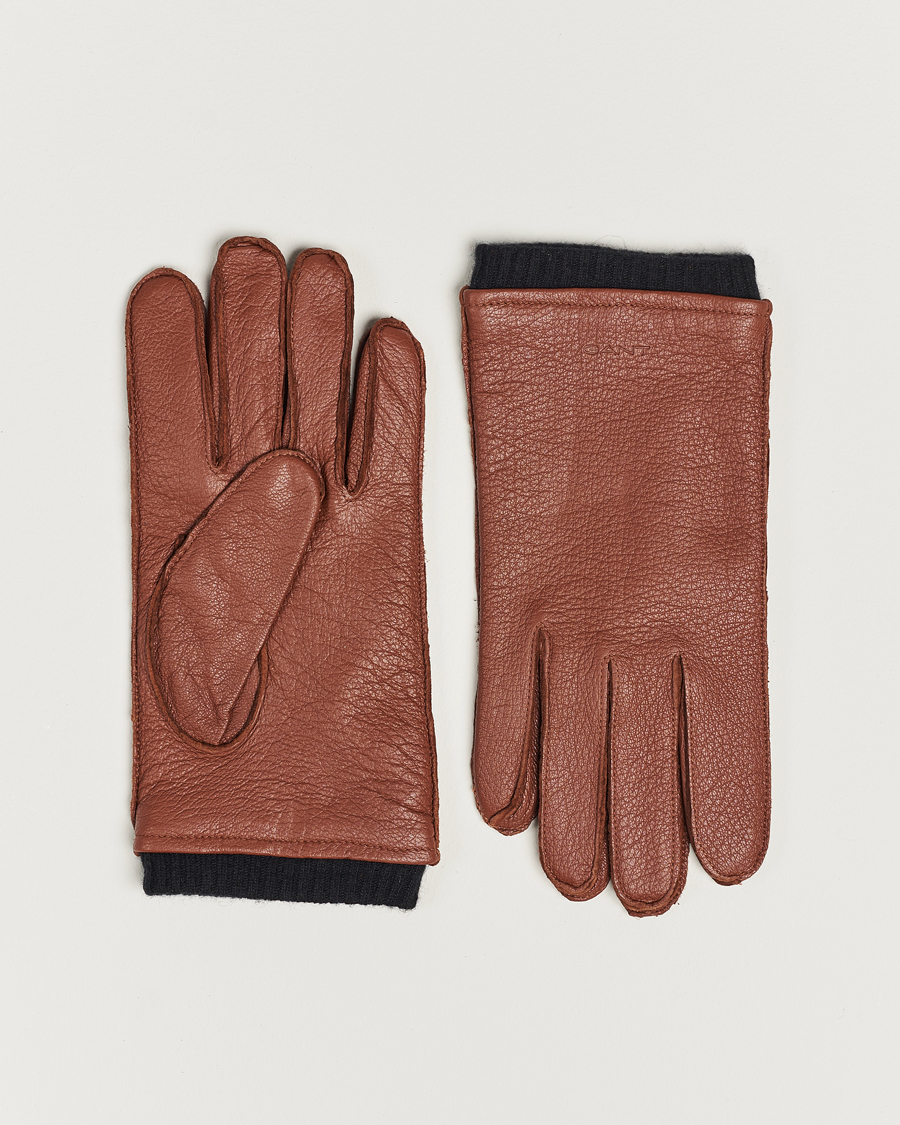 Hombres | GANT Wool Lined Leather Gloves Clay Brown | Gant | Wool Lined Leather Gloves Clay Brown