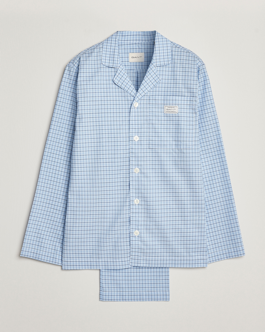 Hombres | Pijamas y batas | Gant | Checked Pyjama Set Capri Blue