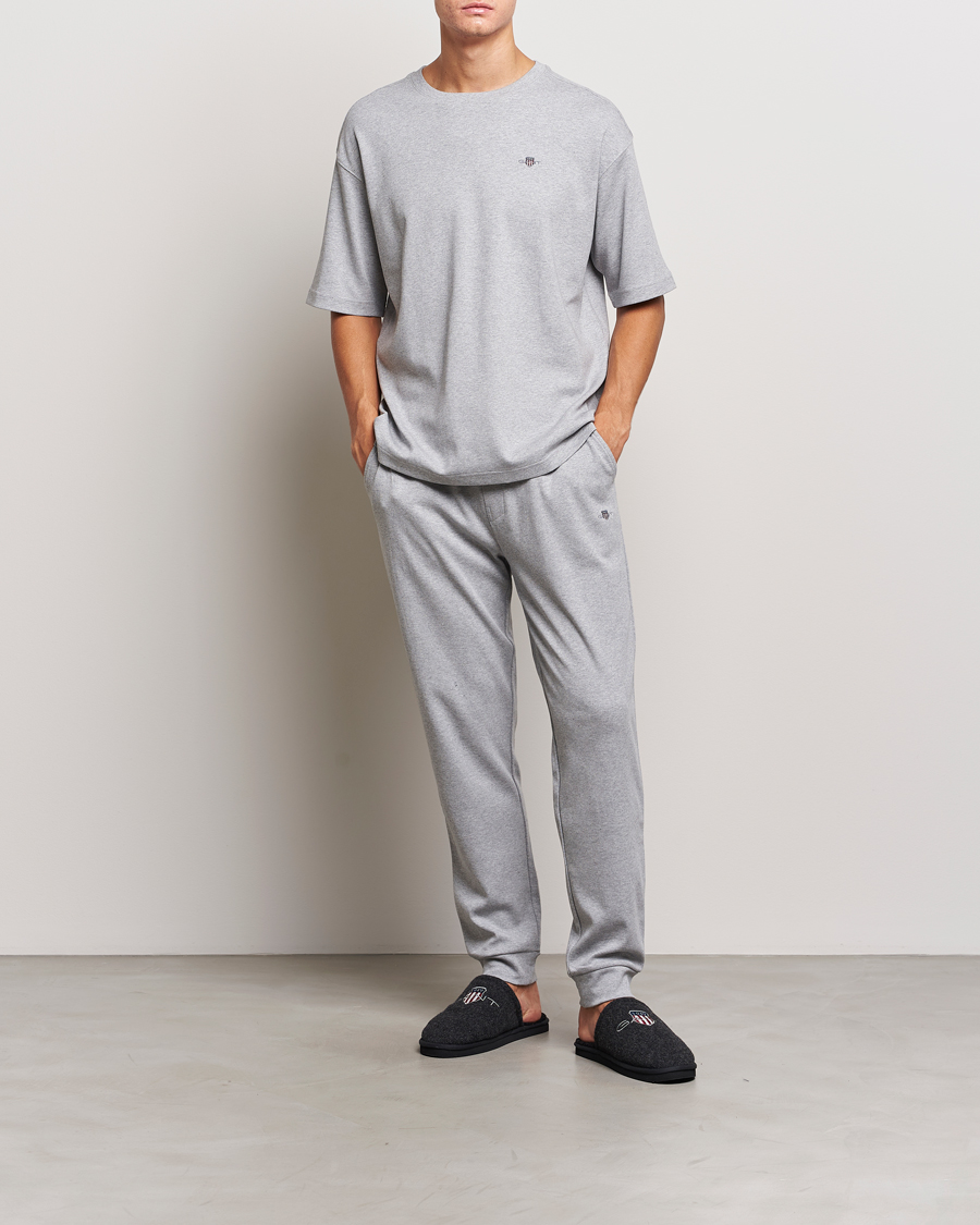 Hombres | Pijamas y batas | GANT | Premium Loungewear Set Grey Melange
