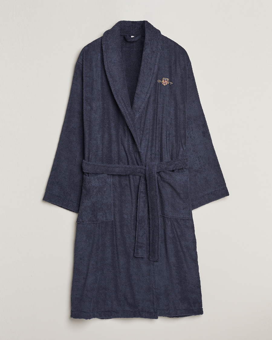 Hombres | GANT Archive Shield Terry Robe Evening Blue | Gant | Archive Shield Terry Robe Evening Blue