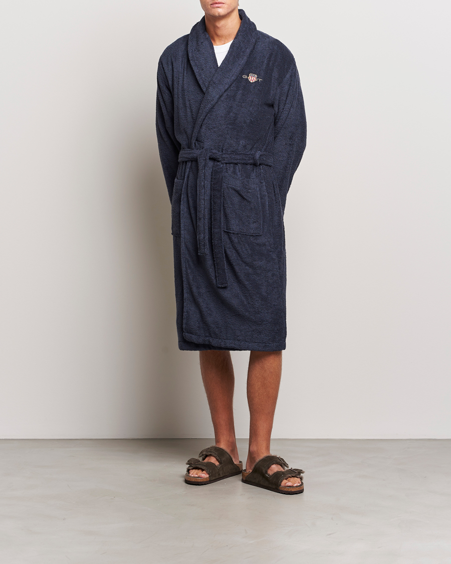Hombres | GANT Archive Shield Terry Robe Evening Blue | Gant | Archive Shield Terry Robe Evening Blue