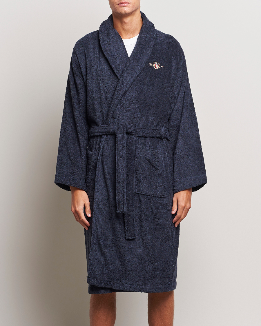 Hombres | GANT Archive Shield Terry Robe Evening Blue | Gant | Archive Shield Terry Robe Evening Blue