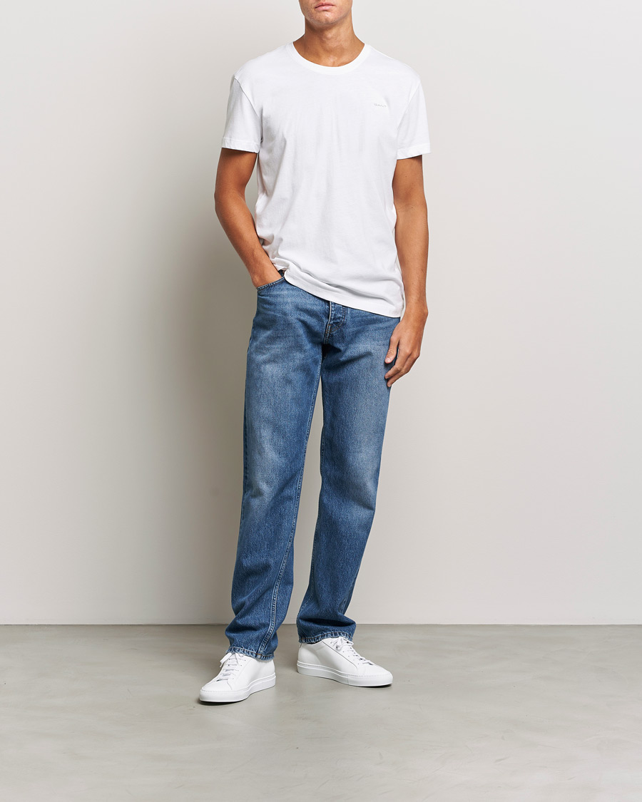 Hombres | Camisetas | GANT | 2-Pack Crew Neck T-Shirt White