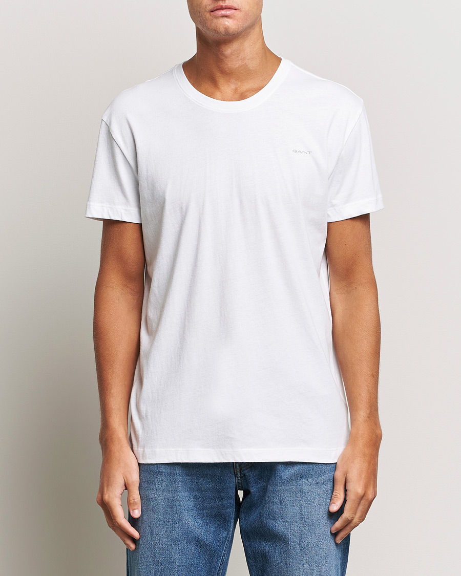 Hombres | Camisetas | GANT | 2-Pack Crew Neck T-Shirt White