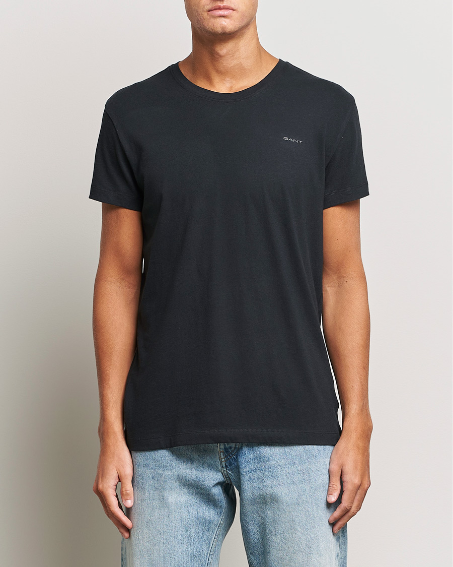 Hombres | Camisetas | GANT | 2-Pack Crew Neck T-Shirt Black/White