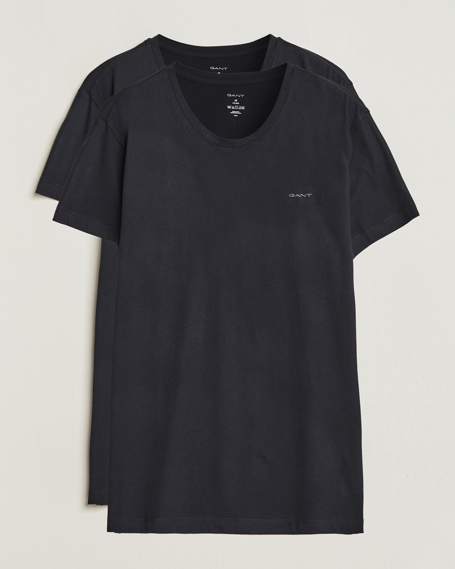 Hombres | Camisetas | GANT | 2-Pack Crew Neck T-Shirt Black