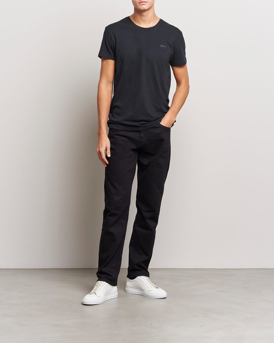 Hombres | Camisetas | GANT | 2-Pack Crew Neck T-Shirt Black