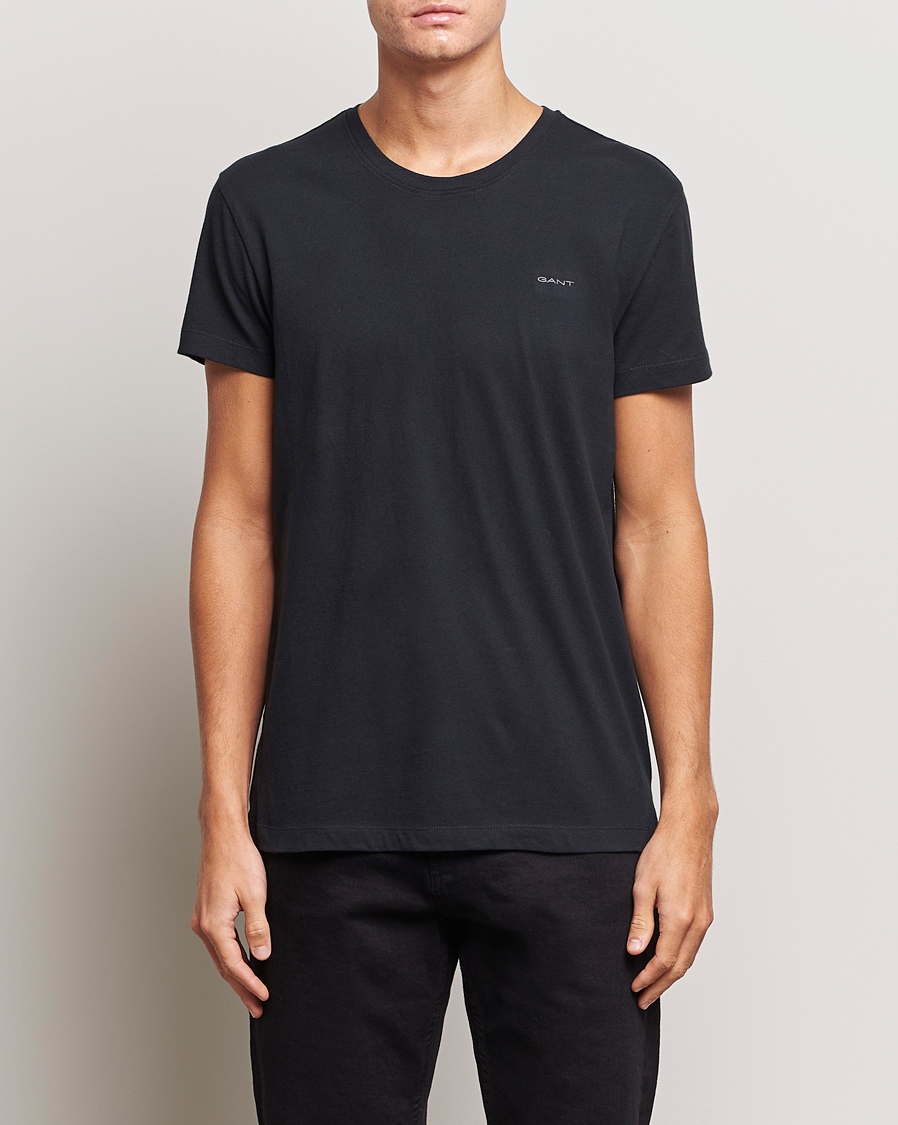 Hombres | Camisetas negras | GANT | 2-Pack Crew Neck T-Shirt Black
