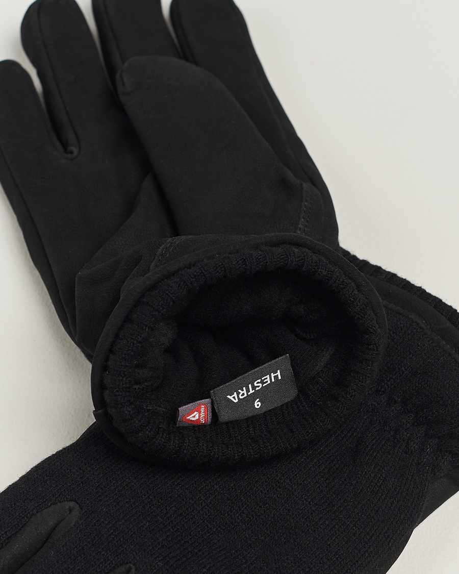 Hombres |  | Hestra | Noah Nubuck Wool Tricot Glove Black