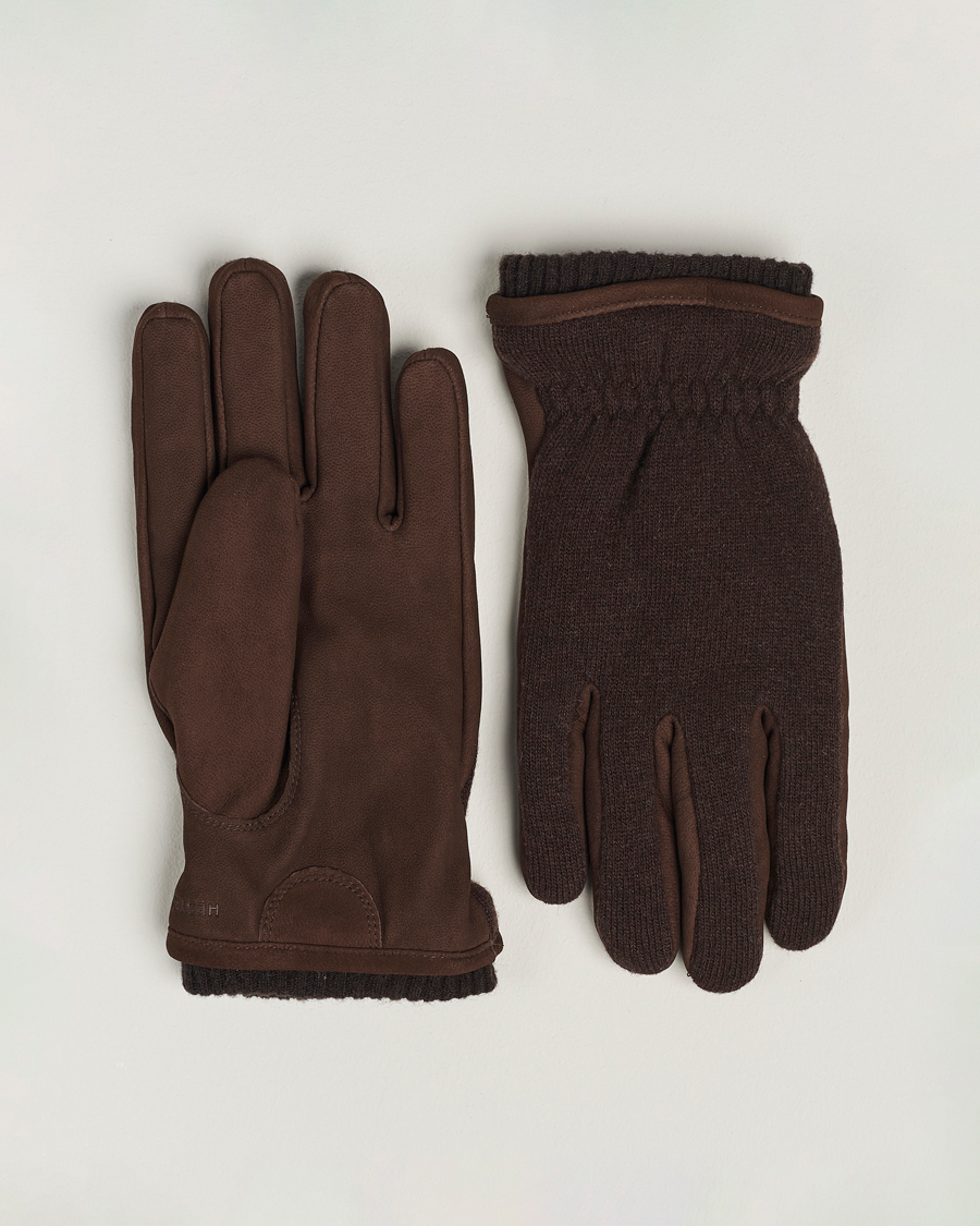 Hombres | Hestra Noah Nubuck Wool Tricot Glove Espresso | Hestra | Noah Nubuck Wool Tricot Glove Espresso