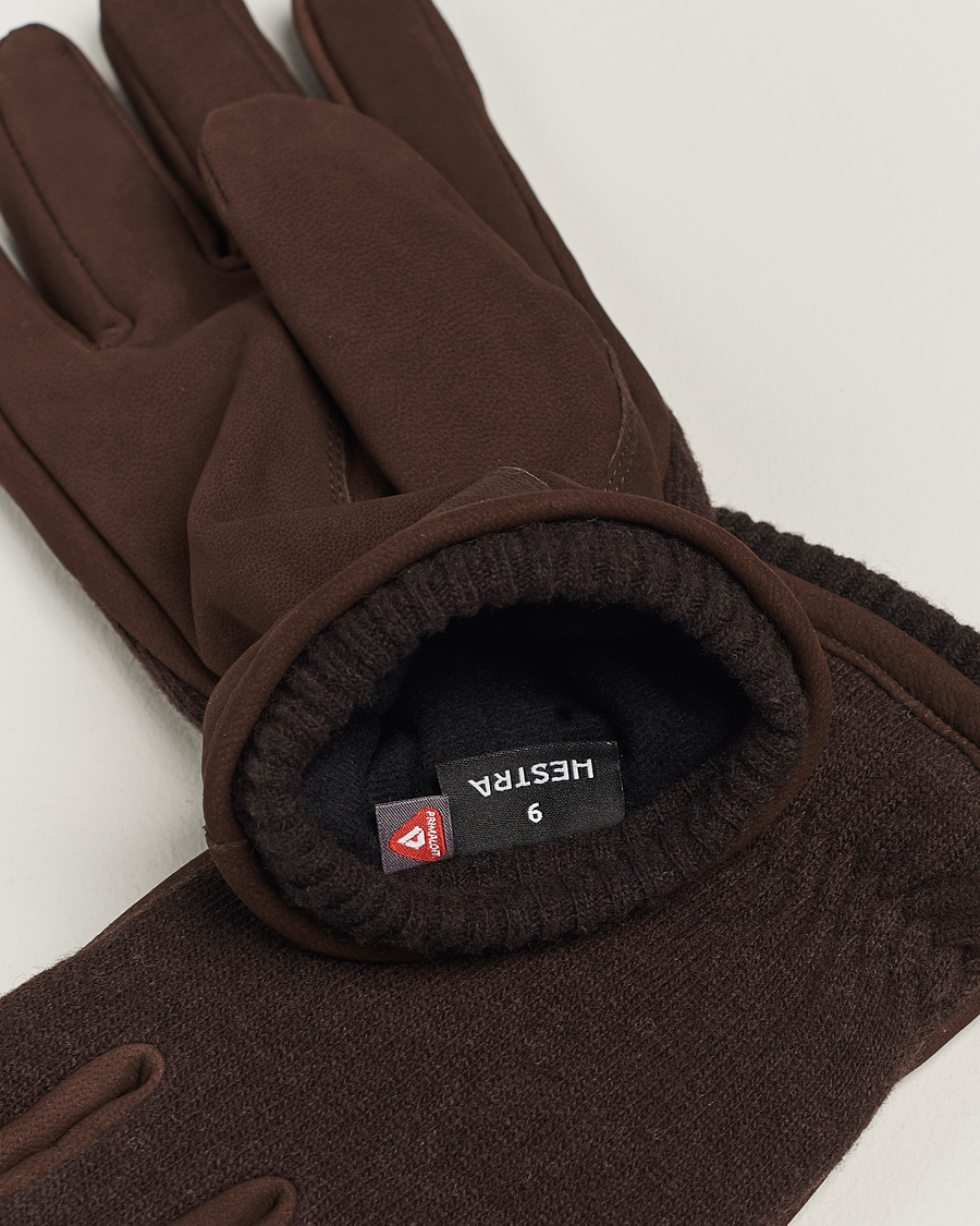 Hombres | Hestra Noah Nubuck Wool Tricot Glove Espresso | Hestra | Noah Nubuck Wool Tricot Glove Espresso