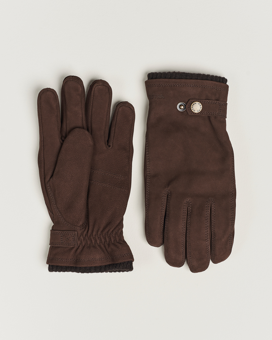 Hombres | Guantes | Hestra | Bergvik Fleece Liner Buckle Nubuck Glove Espresso