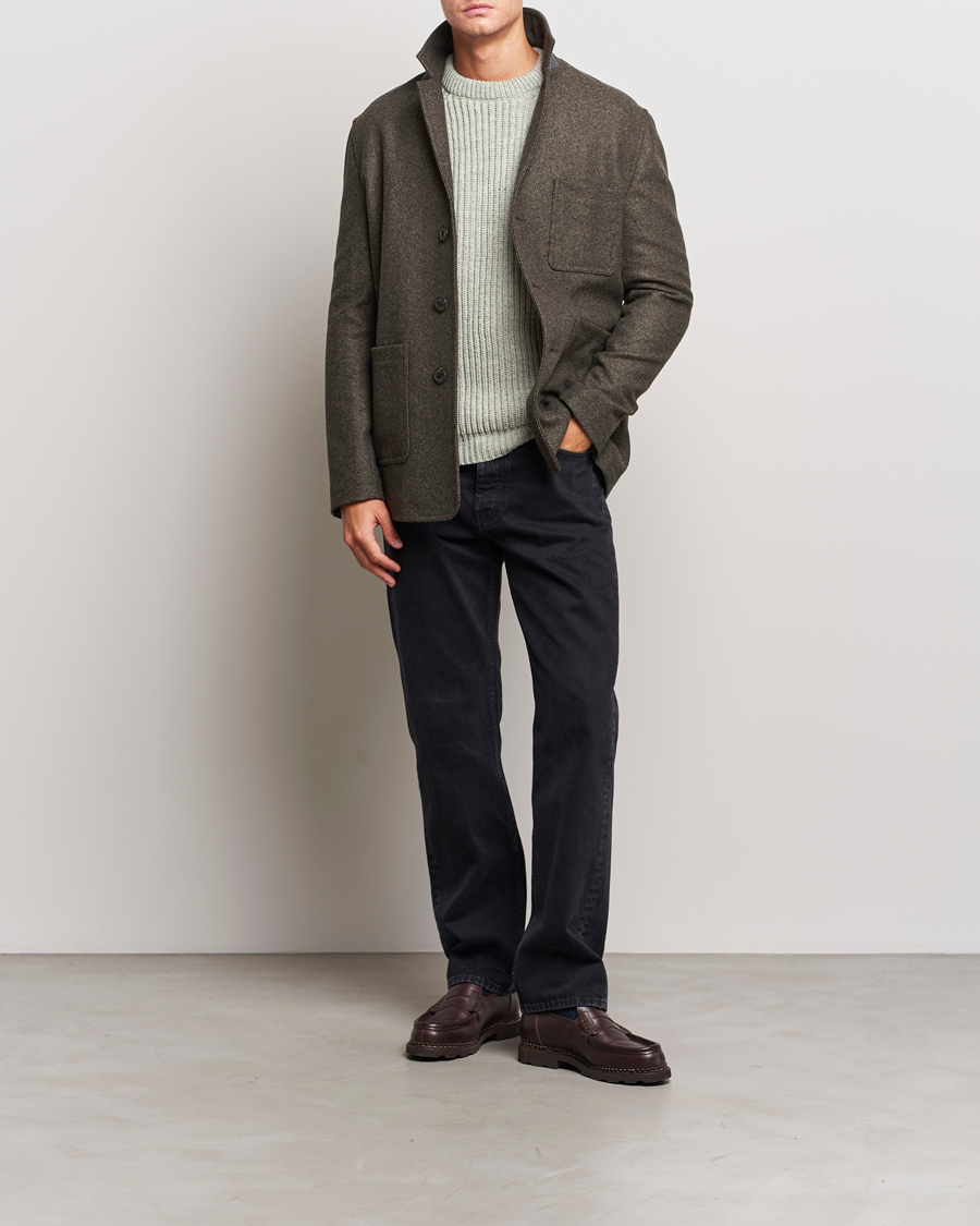 Hombres | Abrigos y chaquetas | Gloverall | Wool Worker Shirt Jacket Black/White