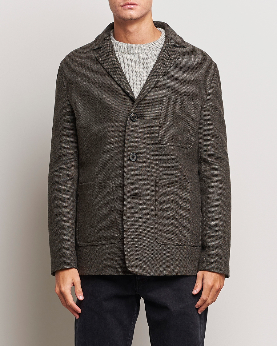 Hombres | Abrigos y chaquetas | Gloverall | Wool Worker Shirt Jacket Black/White