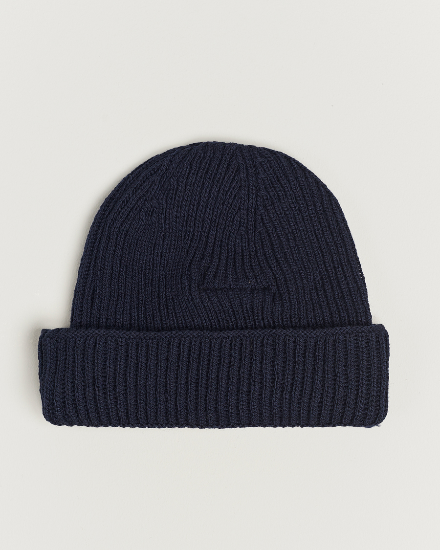Hombres | Gloverall Fisherman Lambswool Beanie Navy | Gloverall | Fisherman Lambswool Beanie Navy