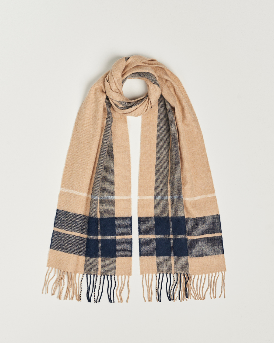 Hombres | Gloverall Lambswool Scarf Camel Check | Gloverall | Lambswool Scarf Camel Check