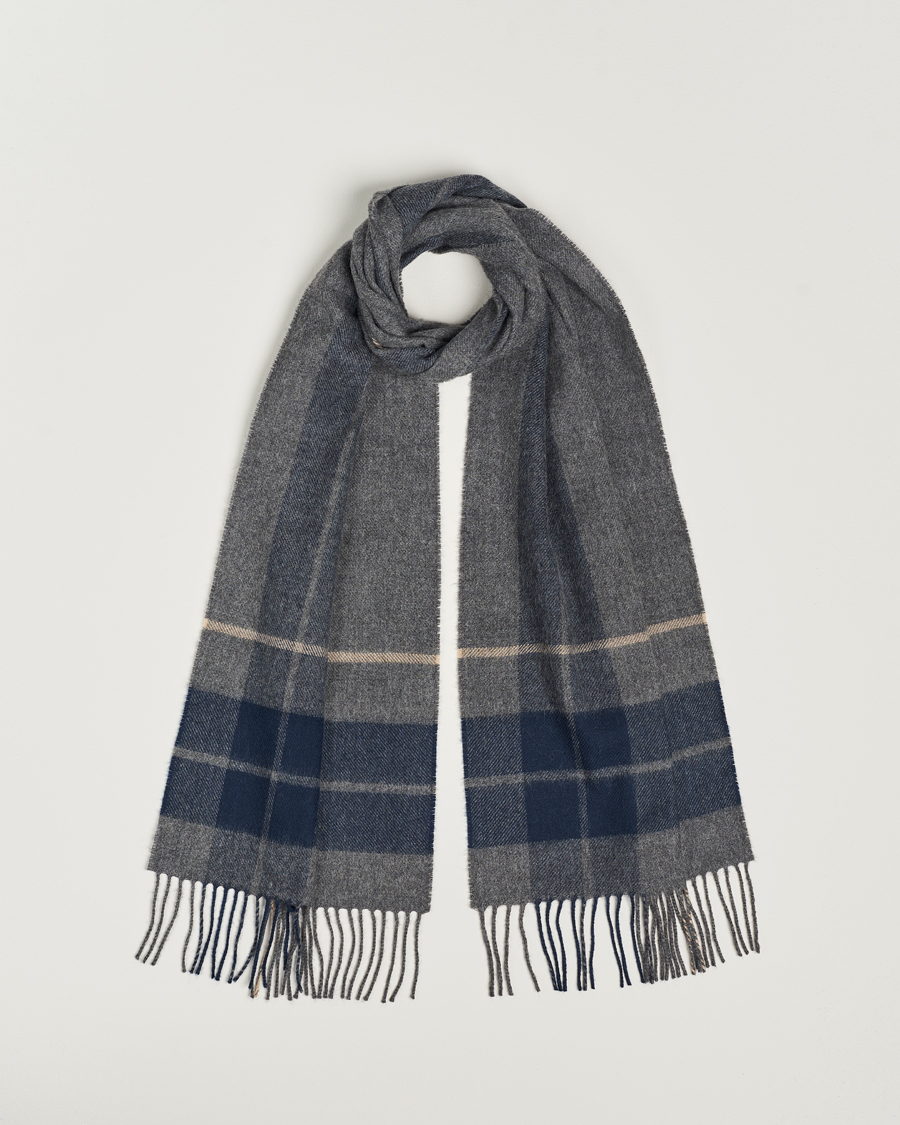 Hombres | Gloverall Lambswool Scarf Grey Check | Gloverall | Lambswool Scarf Grey Check