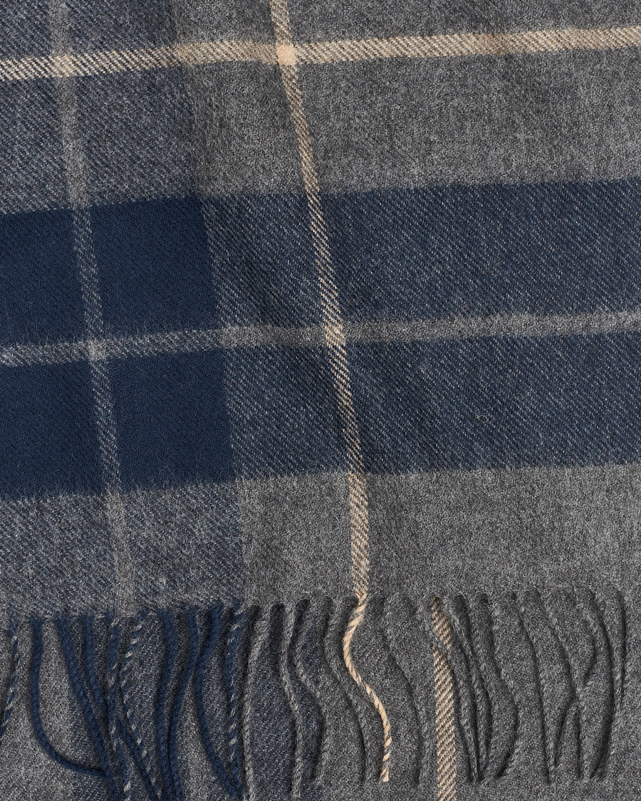 Hombres | Gloverall Lambswool Scarf Grey Check | Gloverall | Lambswool Scarf Grey Check