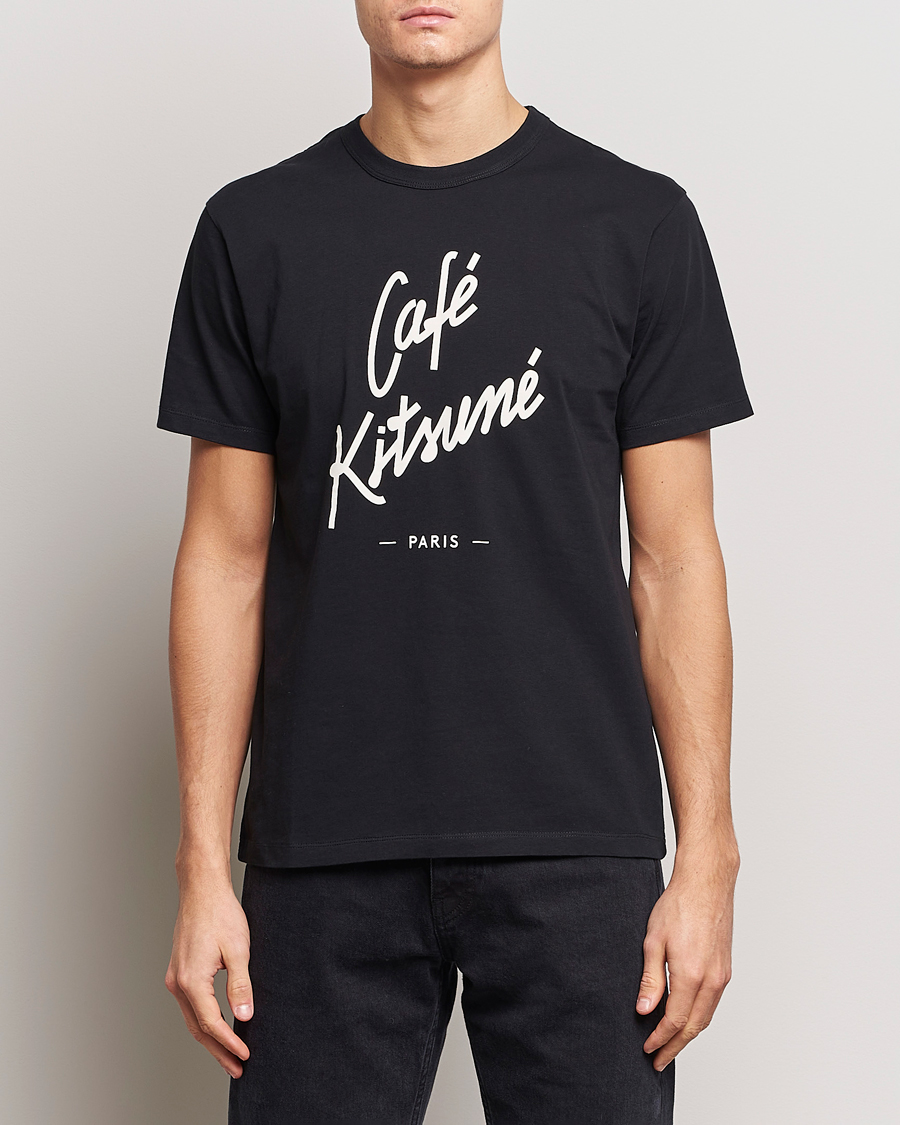 Hombres | Camisetas negras | Café Kitsuné | Crew T-Shirt Black