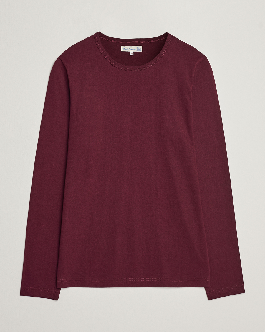 Hombres | Camisetas | Merz b. Schwanen | 1950s Classic Loopwheeled Longsleeve T-Shirt Ruby Red
