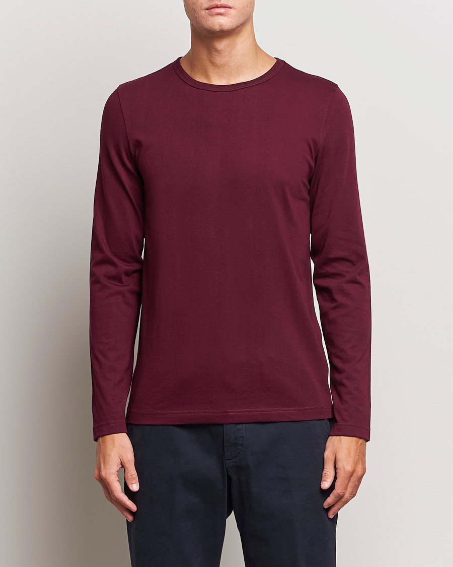 Hombres | Camisetas | Merz b. Schwanen | 1950s Classic Loopwheeled Longsleeve T-Shirt Ruby Red