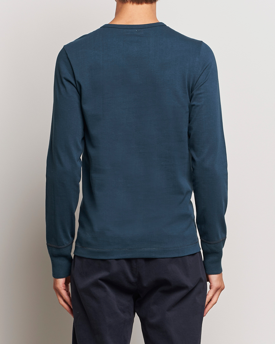 Hombres | Jerséis y prendas de punto | Merz b. Schwanen | Classic Organic Cotton Henley Mineral Blue