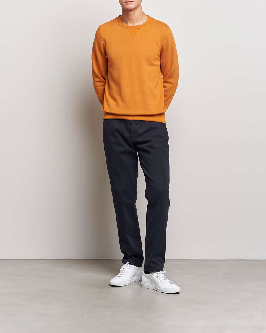 Hombres | Jerséis y prendas de punto | Merz b. Schwanen | Organic Cotton Crew Neck Sweatshirt Desert Sun