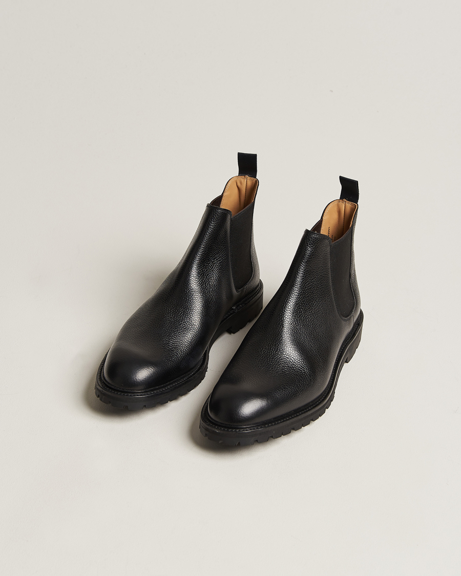 Hombres | Botas | Crockett & Jones | Chelsea 11 Black Calf Grained