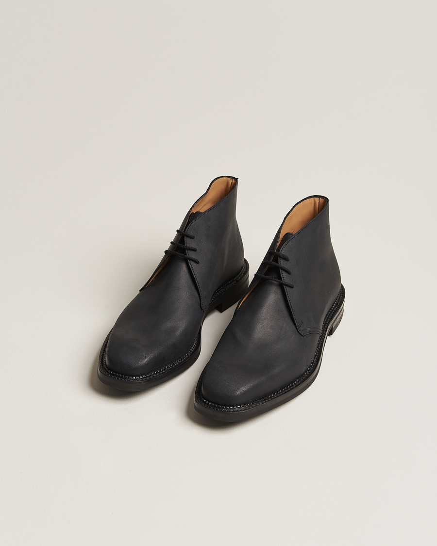 Hombres | Botas | Crockett & Jones | Molton Chukka Black Rough-Out Suede