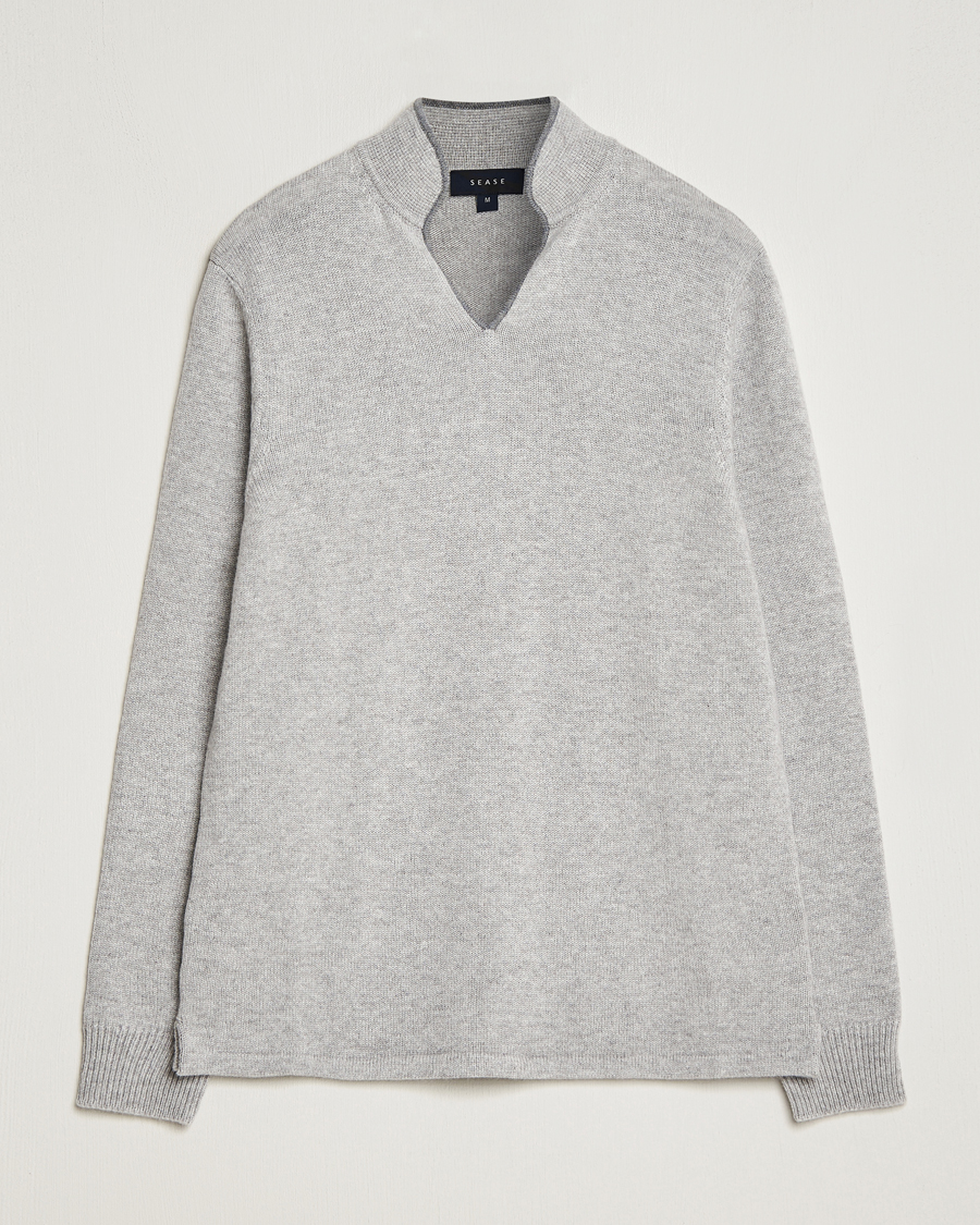 Hombres | Jerséis y prendas de punto | SEASE | Ellen Cashmere Pullover Pearl Grey