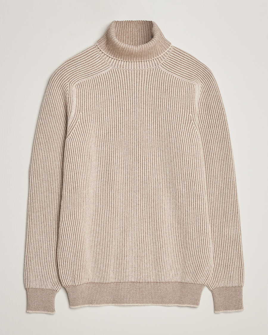 Hombres | Jerséis y prendas de punto | SEASE | Dinghy Rib Cashmere Rollneck Oyster