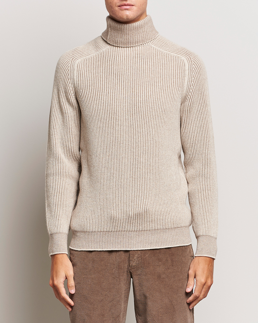 Hombres | Jerséis y prendas de punto | SEASE | Dinghy Rib Cashmere Rollneck Oyster