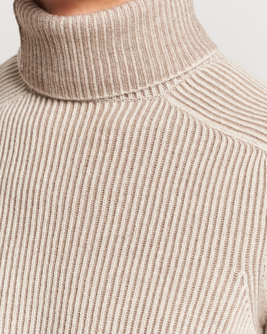 Hombres | Jerséis y prendas de punto | SEASE | Dinghy Rib Cashmere Rollneck Oyster