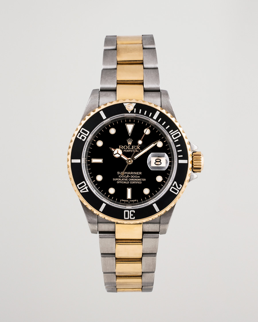 Hombres | Rolex Pre-Owned Submariner 16613 Oyster Perpetual Two Tone Black Steel Black | Rolex Pre-Owned | Submariner 16613 Oyster Perpetual Two Tone Black Steel Black