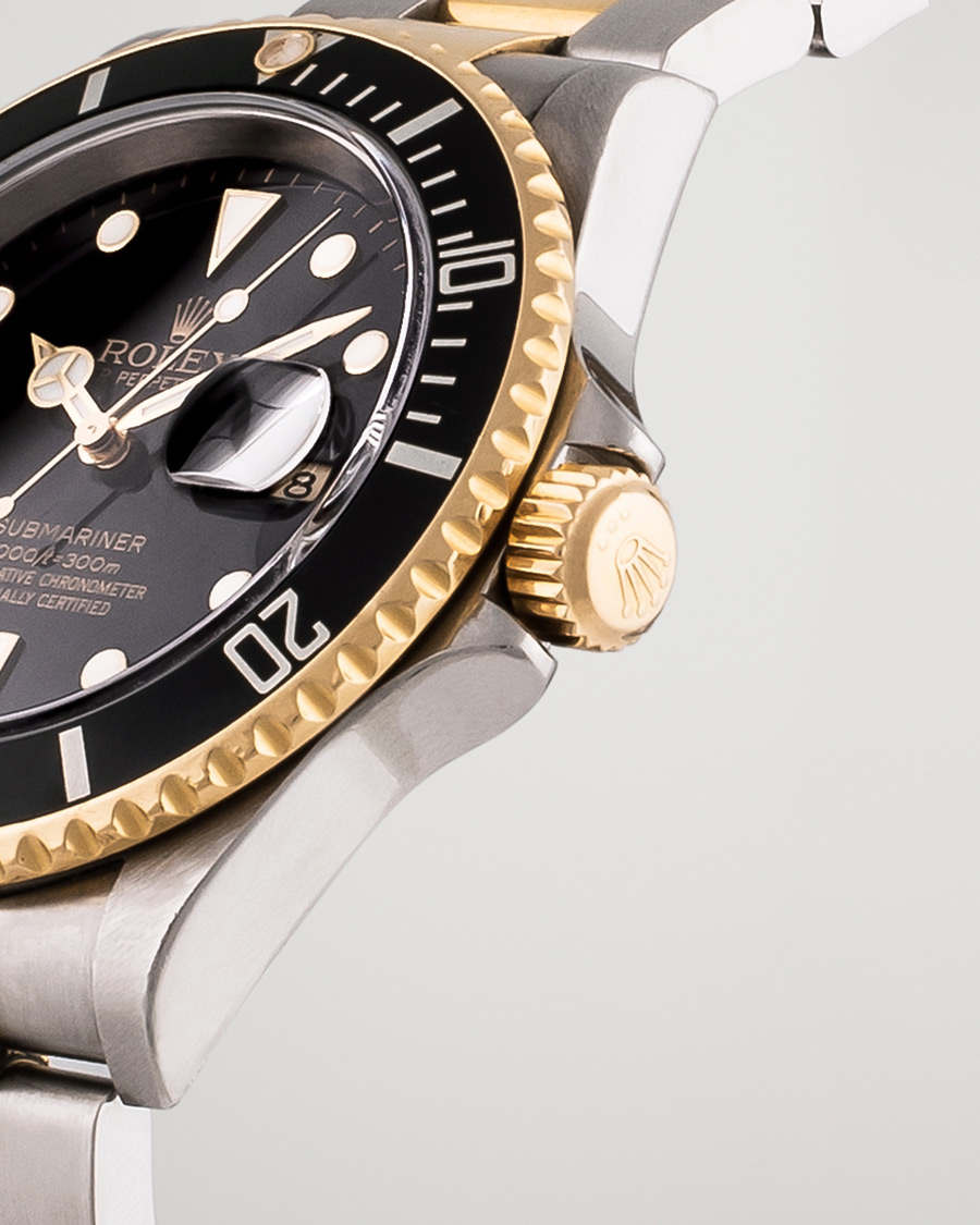 Hombres | Rolex Pre-Owned Submariner 16613 Oyster Perpetual Two Tone Black Steel Black | Rolex Pre-Owned | Submariner 16613 Oyster Perpetual Two Tone Black Steel Black