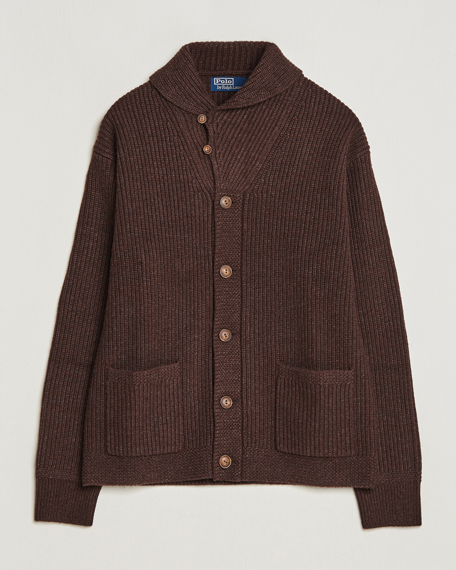 Hombres | Jerséis y prendas de punto | Polo Ralph Lauren | Wool Knitted Sweater Bear Brown Heather